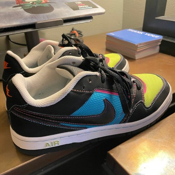 Nike Air Prestige III Sneakers Black Blue Yellow Womens Size 9 US 394656-437 - Picture 5 of 8